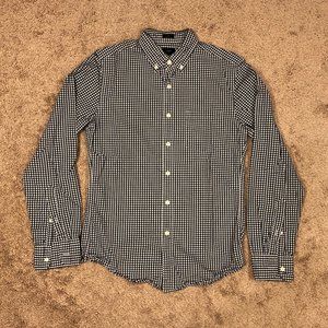 Navy Blue Checkered Slim J. Crew Button Up